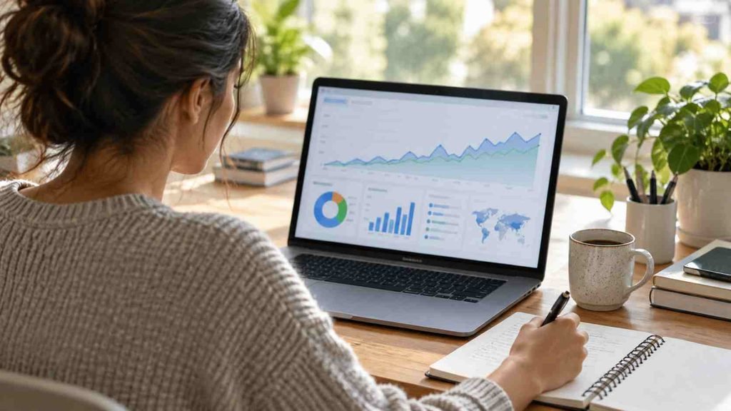 Website owner reviewing analytics and search performance